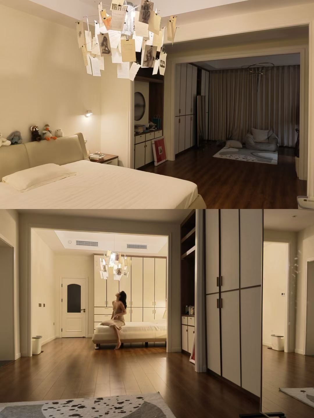 The lamp installed in a room